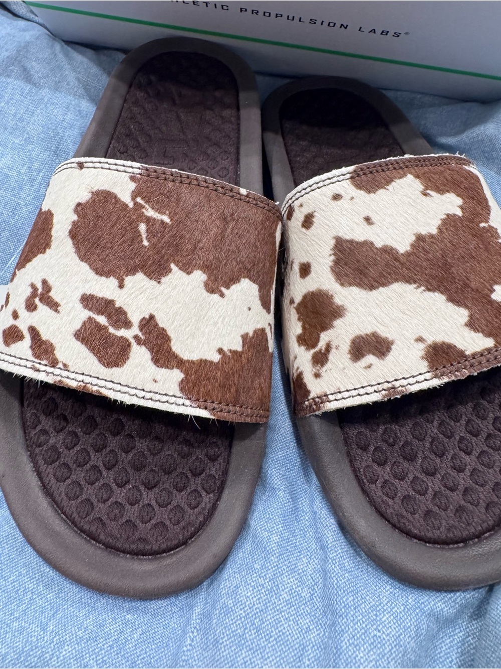 APL Slide Sandals in Brown and Cream - Picture 2 of 4